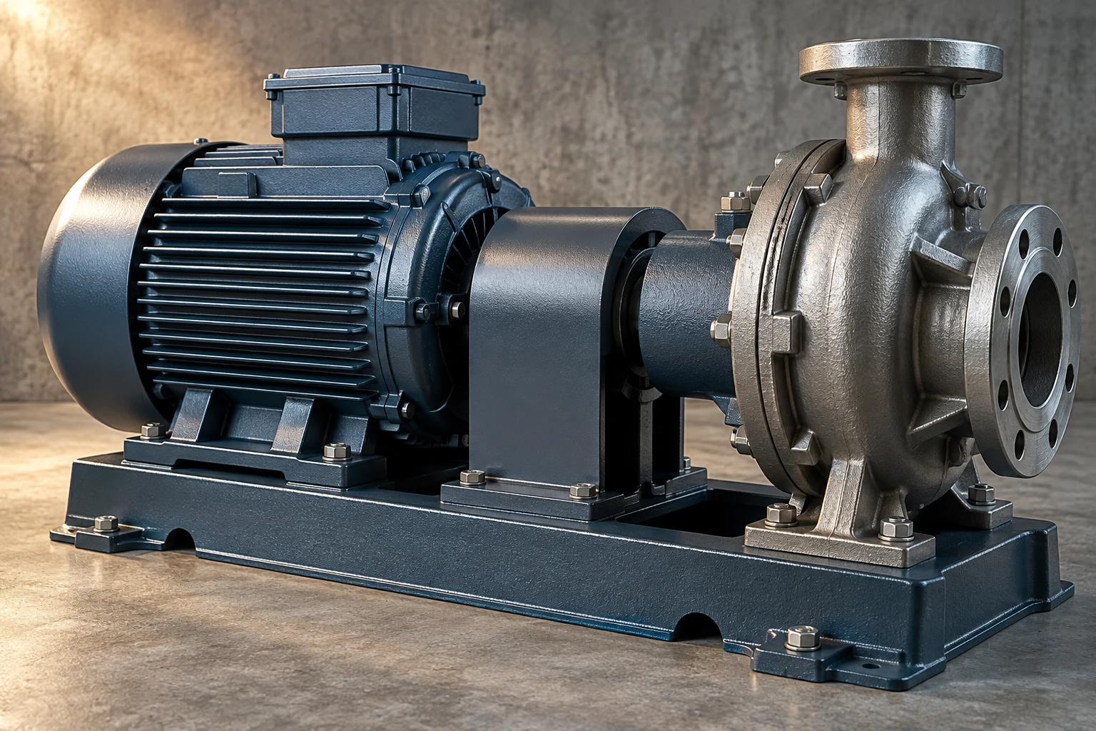 Illustrative industrial motor and pump